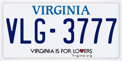 VA license plate VLG3777