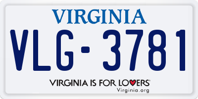 VA license plate VLG3781