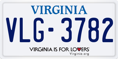 VA license plate VLG3782