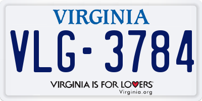 VA license plate VLG3784