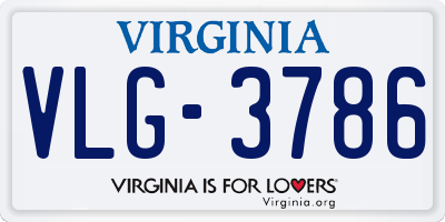 VA license plate VLG3786