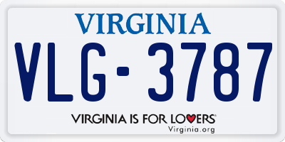 VA license plate VLG3787