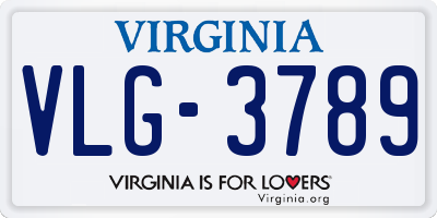 VA license plate VLG3789