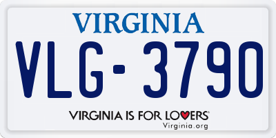 VA license plate VLG3790