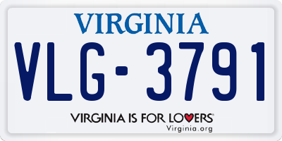 VA license plate VLG3791
