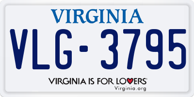 VA license plate VLG3795