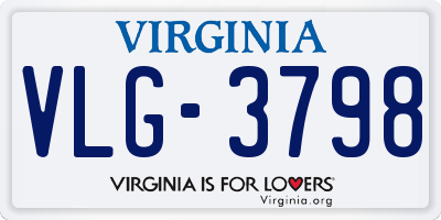 VA license plate VLG3798