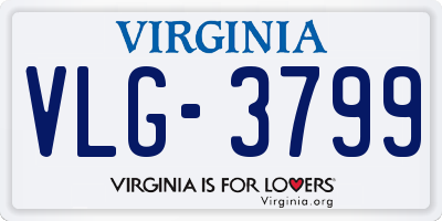 VA license plate VLG3799