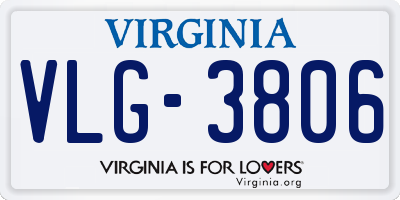 VA license plate VLG3806