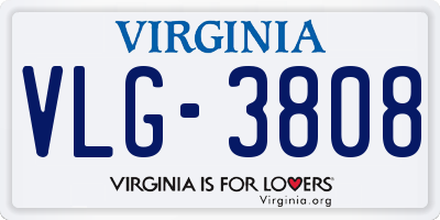 VA license plate VLG3808