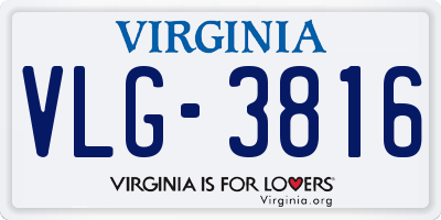 VA license plate VLG3816