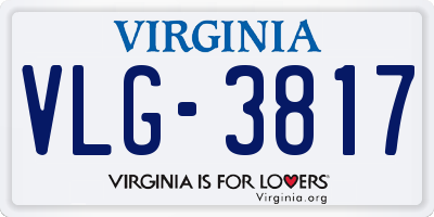 VA license plate VLG3817