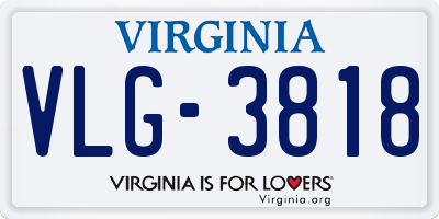 VA license plate VLG3818