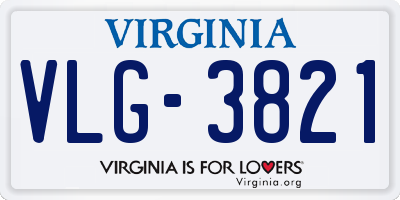 VA license plate VLG3821