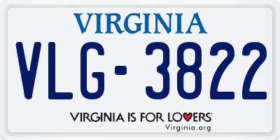 VA license plate VLG3822