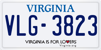 VA license plate VLG3823