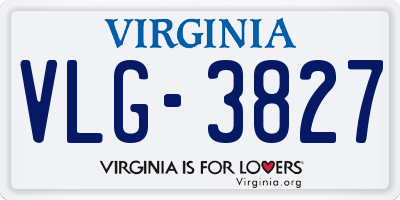 VA license plate VLG3827