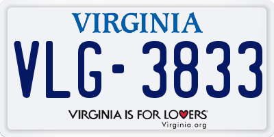 VA license plate VLG3833