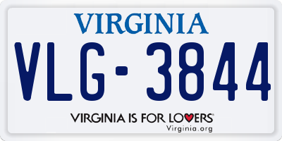 VA license plate VLG3844