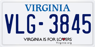 VA license plate VLG3845