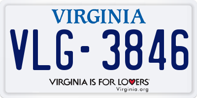 VA license plate VLG3846