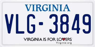 VA license plate VLG3849