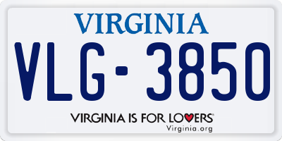 VA license plate VLG3850