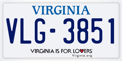 VA license plate VLG3851