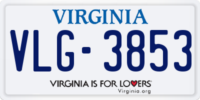 VA license plate VLG3853