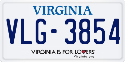 VA license plate VLG3854