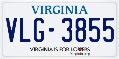 VA license plate VLG3855