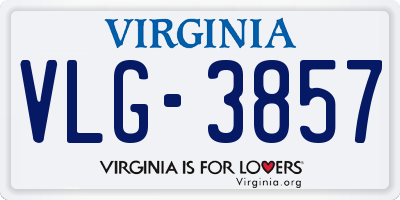 VA license plate VLG3857