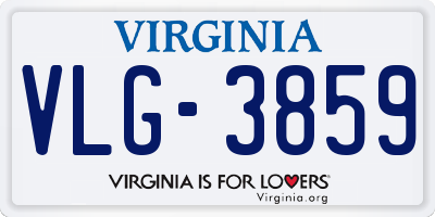 VA license plate VLG3859