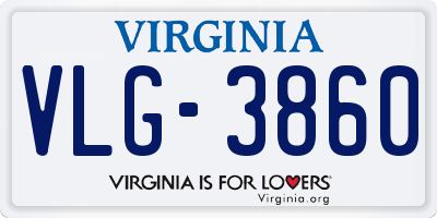VA license plate VLG3860