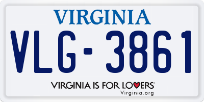 VA license plate VLG3861