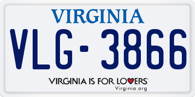 VA license plate VLG3866