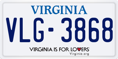 VA license plate VLG3868