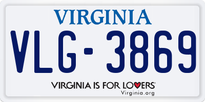 VA license plate VLG3869