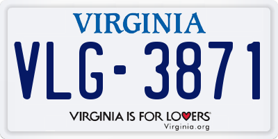 VA license plate VLG3871
