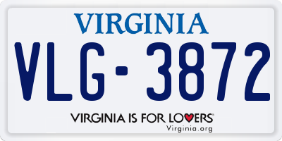 VA license plate VLG3872