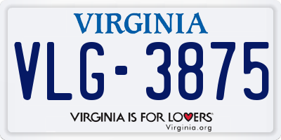 VA license plate VLG3875