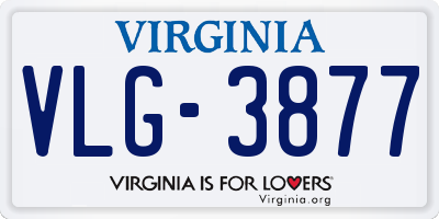 VA license plate VLG3877