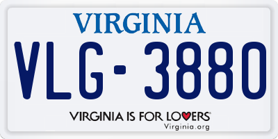 VA license plate VLG3880