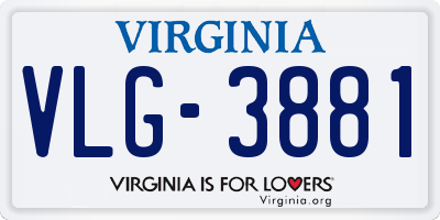 VA license plate VLG3881