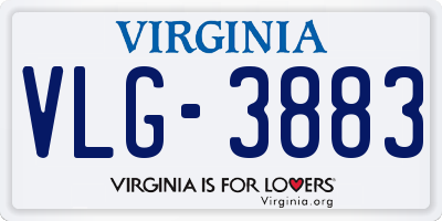 VA license plate VLG3883