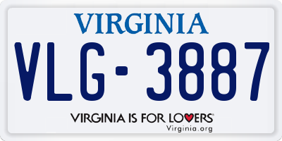 VA license plate VLG3887
