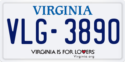 VA license plate VLG3890