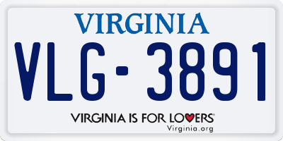 VA license plate VLG3891