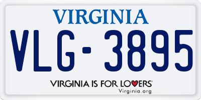 VA license plate VLG3895