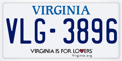 VA license plate VLG3896